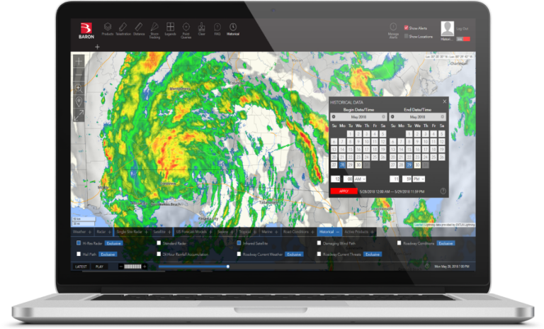 Captura de ecrã de um evento meteorológico em preparação.