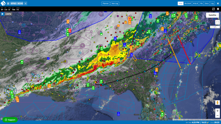 Os serviços meteorológicos para a aviação do iFlightPlannBaron ajudam os utilizadores do iFlightPlanner a manterem-se a salvo de eventos meteorológicos perigosos.