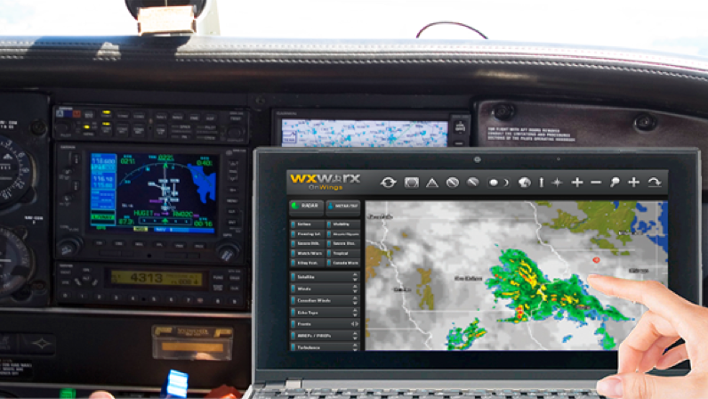 Dados meteorológicos através do cockpit